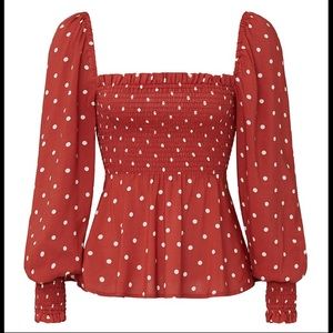 Auguste The Label Red Polka Dot Blouse